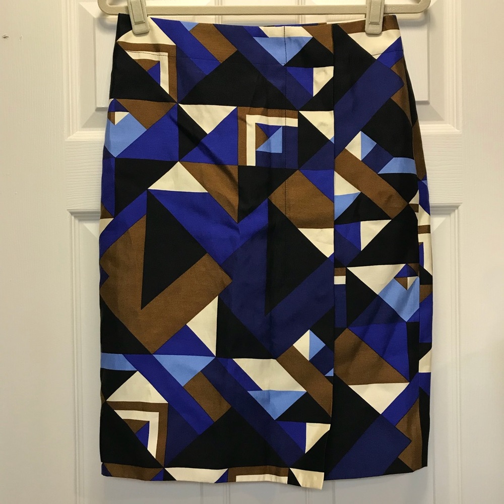 NWT J Crew Collection Wrap Cubist Print Skirt